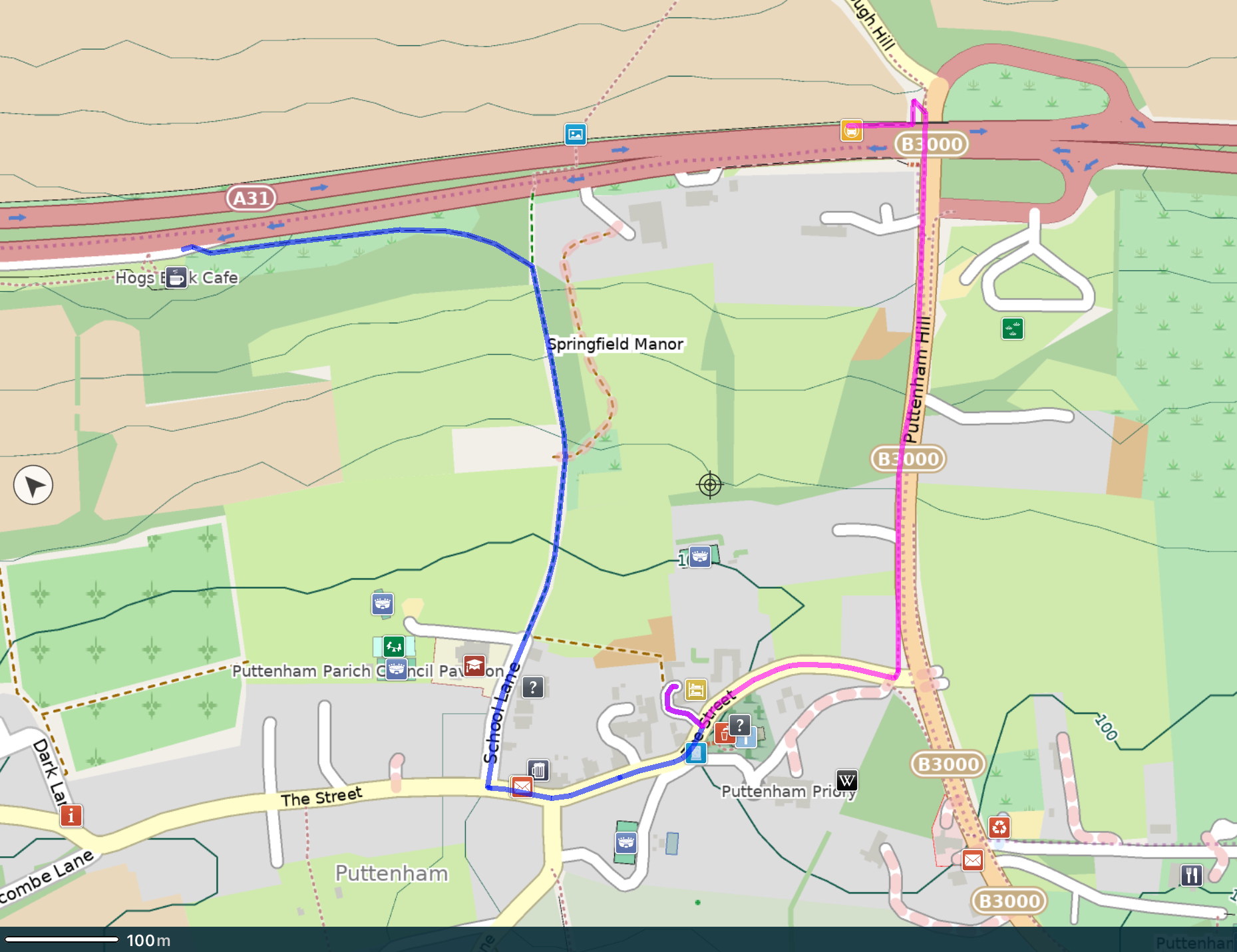 Hogs Back to Puttenham Barn
